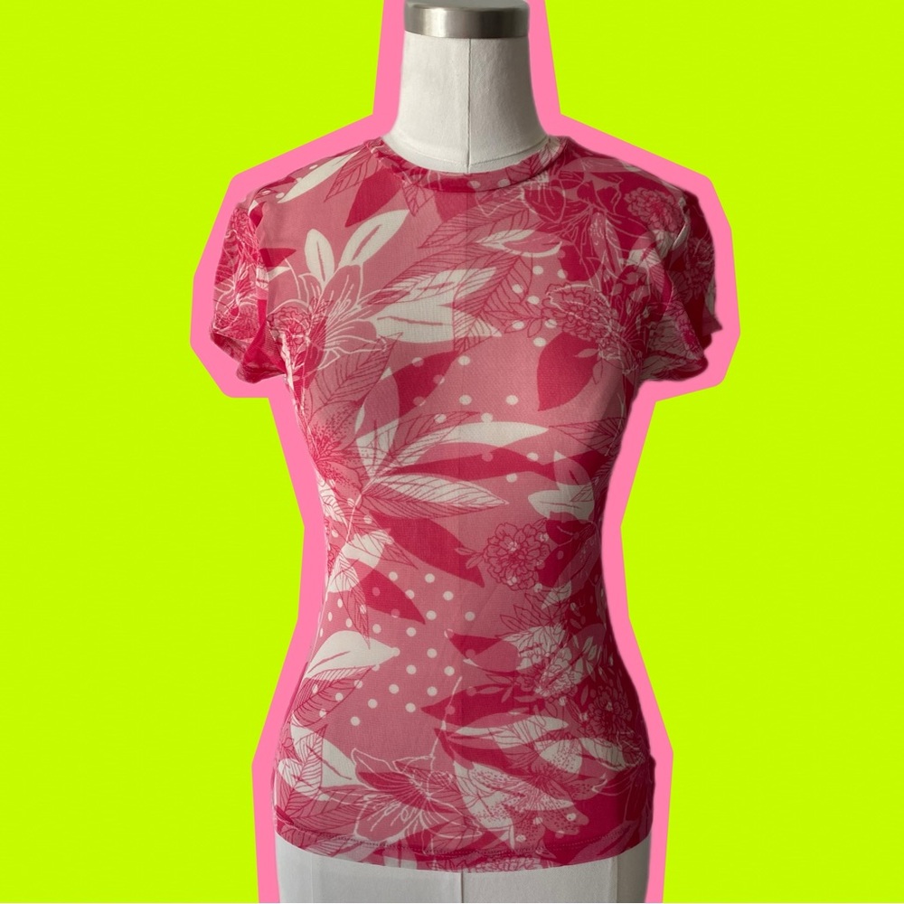 Y2K The Limited Sheer Mesh Tee (Pink)